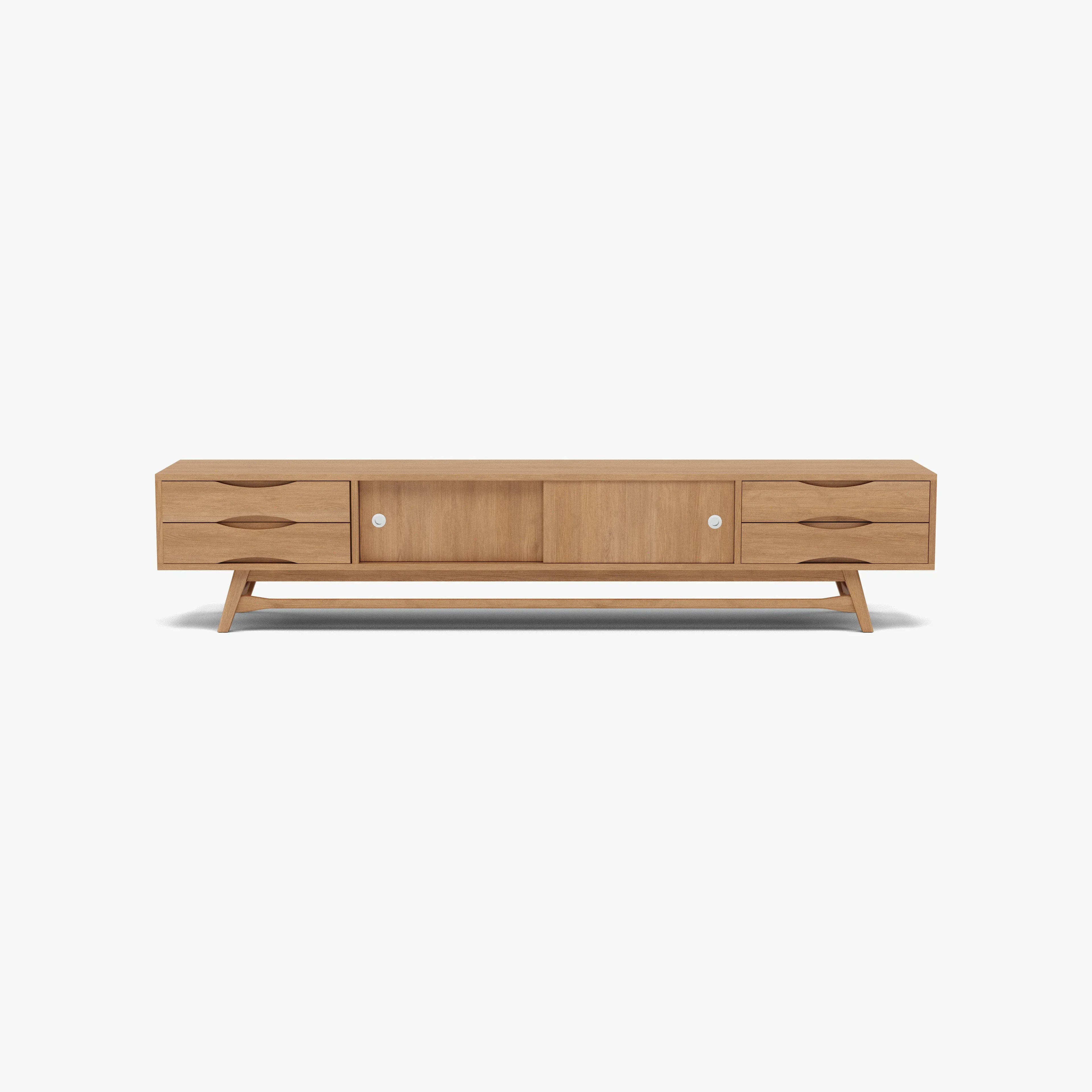 Svend TV and Media Console 95" x 18" Solid American Oak