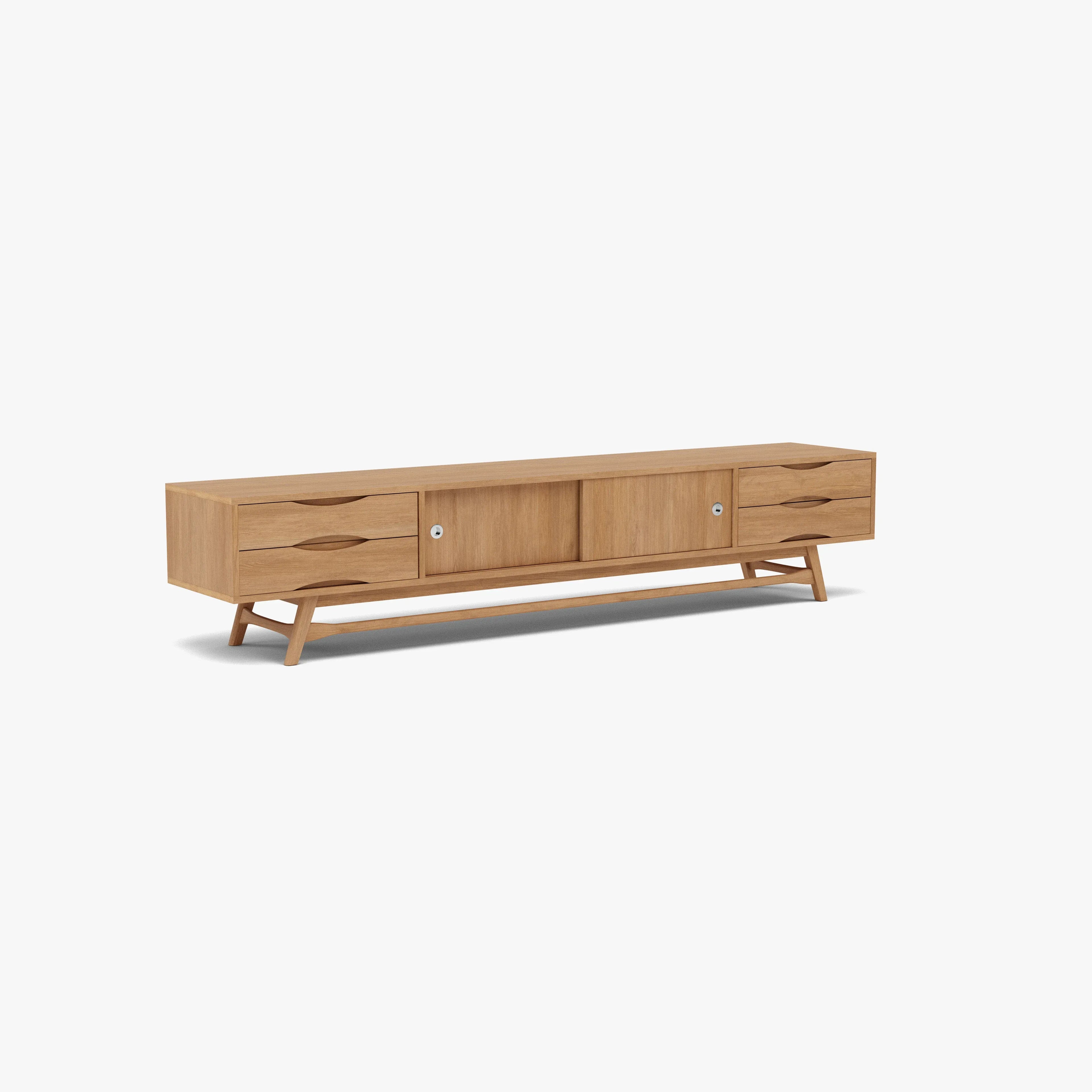 Svend TV and Media Console 95" x 18" Solid American Oak