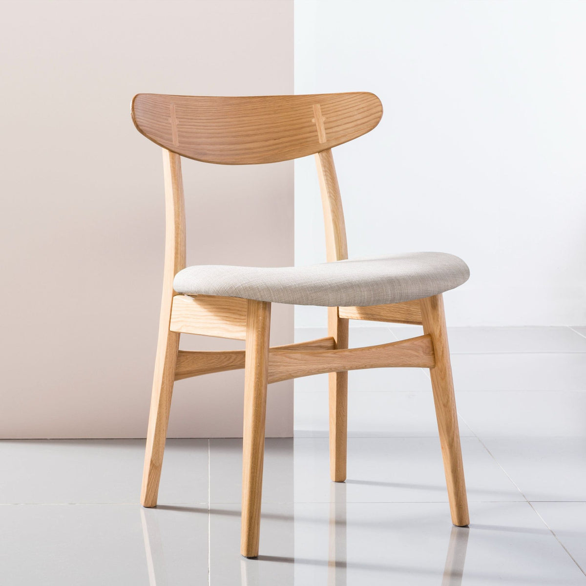 Magnus Dining Chair - Fabric - Solid Oak