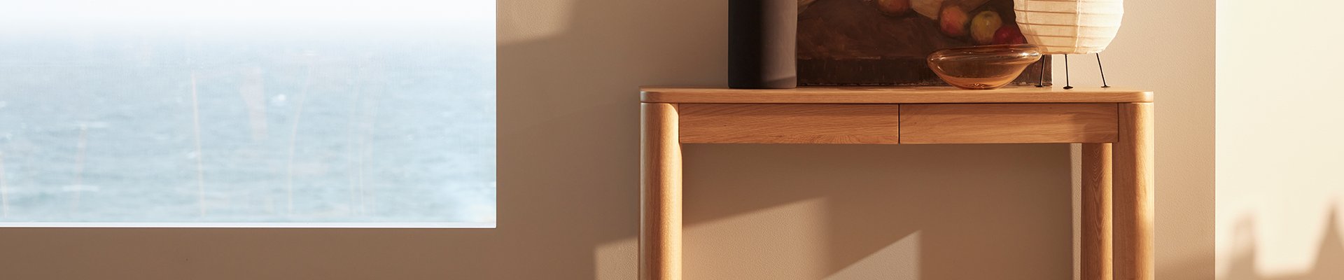 solid oak console table