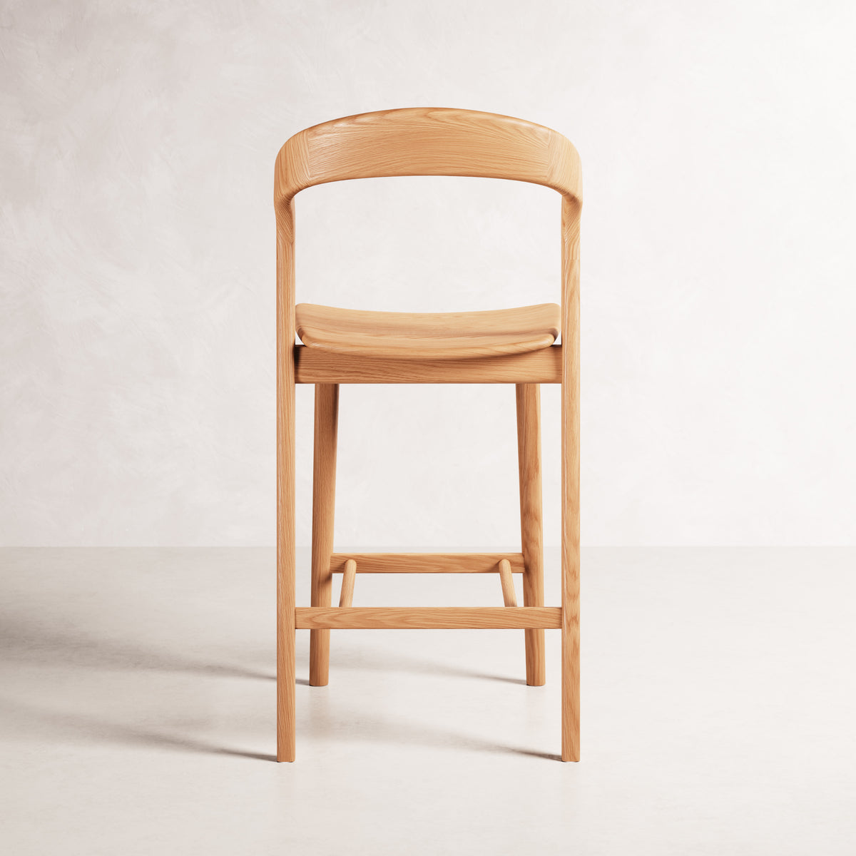 Eva Bar Stool - Solid American Oak with Solid Seat | 360 View - Frame 16