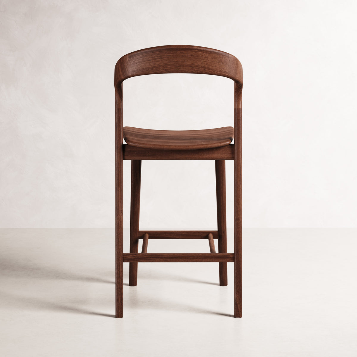 Eva Bar Stool - Solid American Walnut with Solid Seat | 360 View - Frame 16
