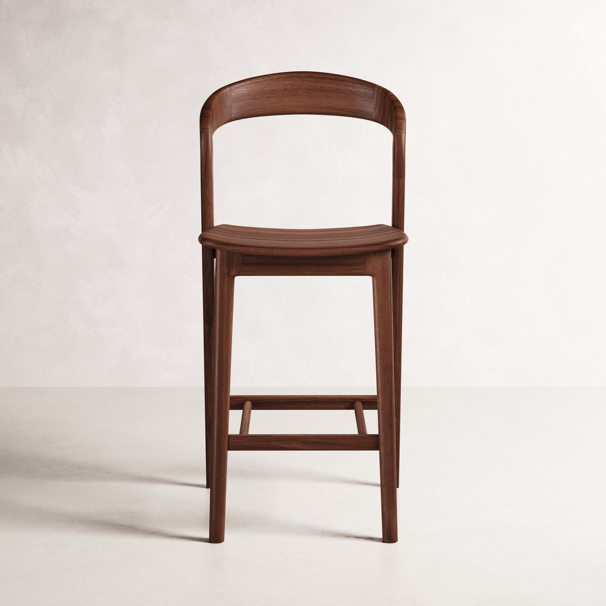 Eva Bar Stool - Solid American Walnut with Solid Seat | 360 View - Frame 34