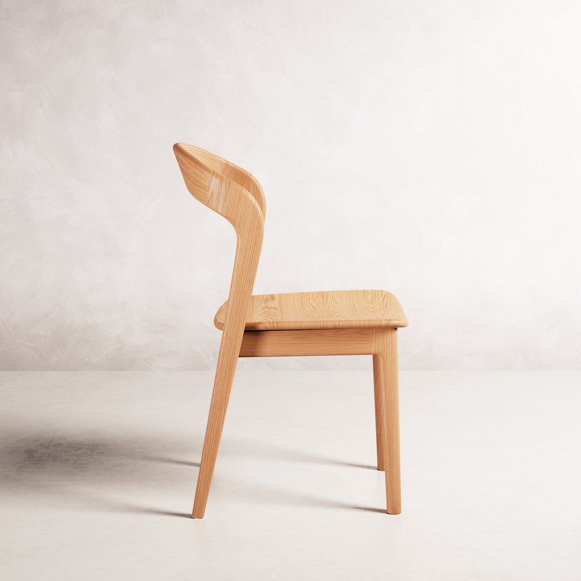 Eva Dining Chair - Solid American Oak with Solid Seat | 360 View - Frame 7