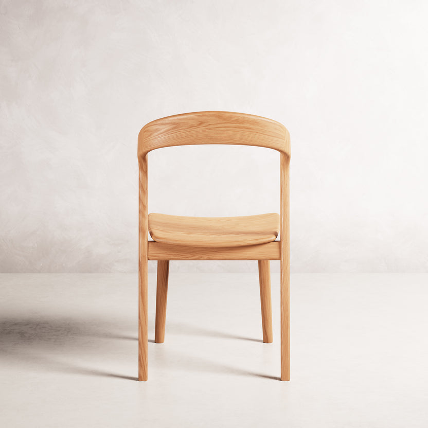 Eva Dining Chair - Solid American Oak with Solid Seat | 360 View - Frame 16