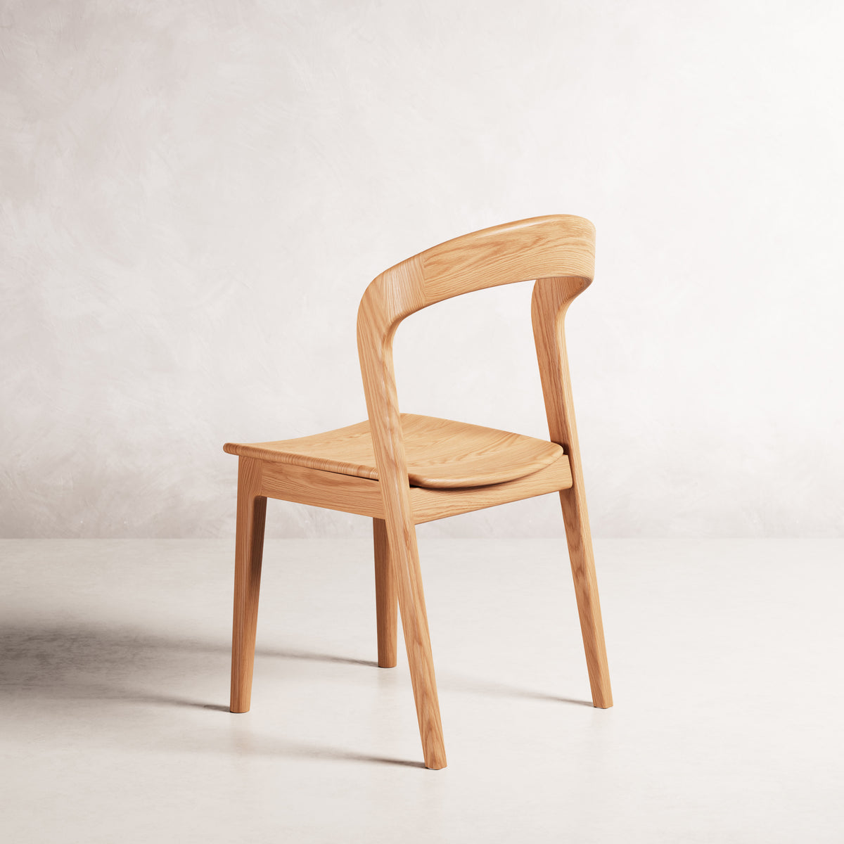 Eva Dining Chair - Solid American Oak with Solid Seat | 360 View - Frame 21