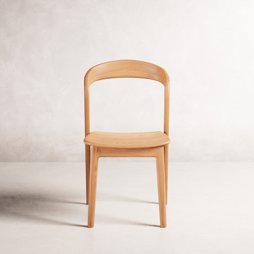 Eva Dining Chair - Solid American Oak with Solid Seat | 360 View - Frame 34
