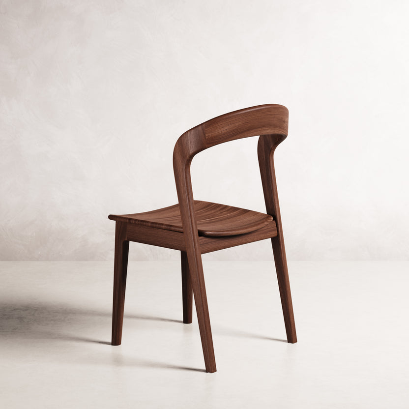 Eva Dining Chair - Solid American Walnut with Solid Seat | 360 View - Frame 21