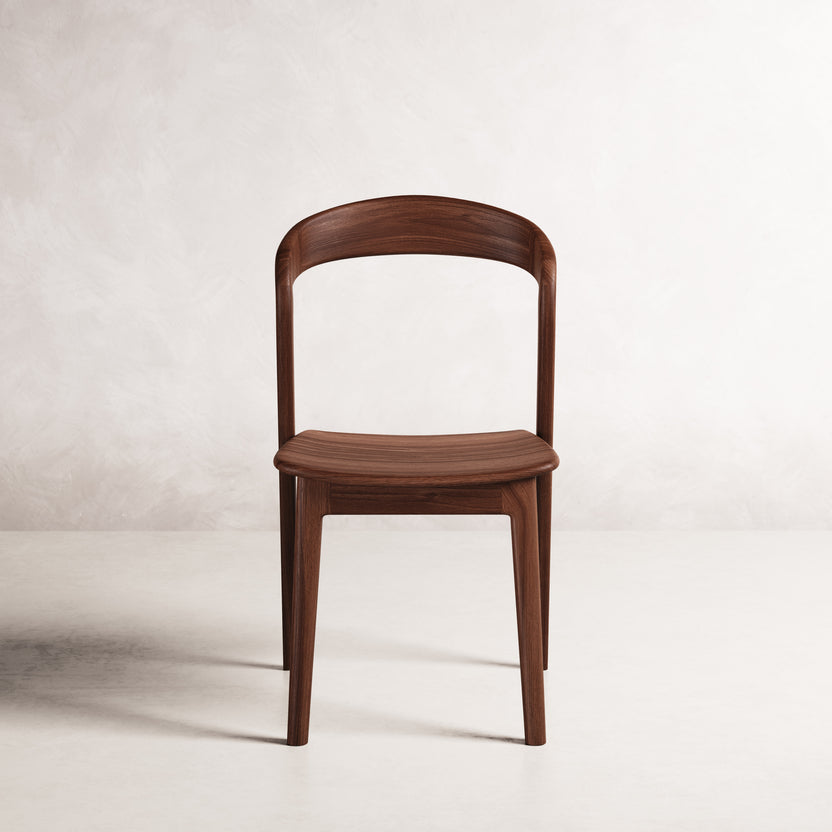 Eva Dining Chair - Solid American Walnut with Solid Seat | 360 View - Frame 34