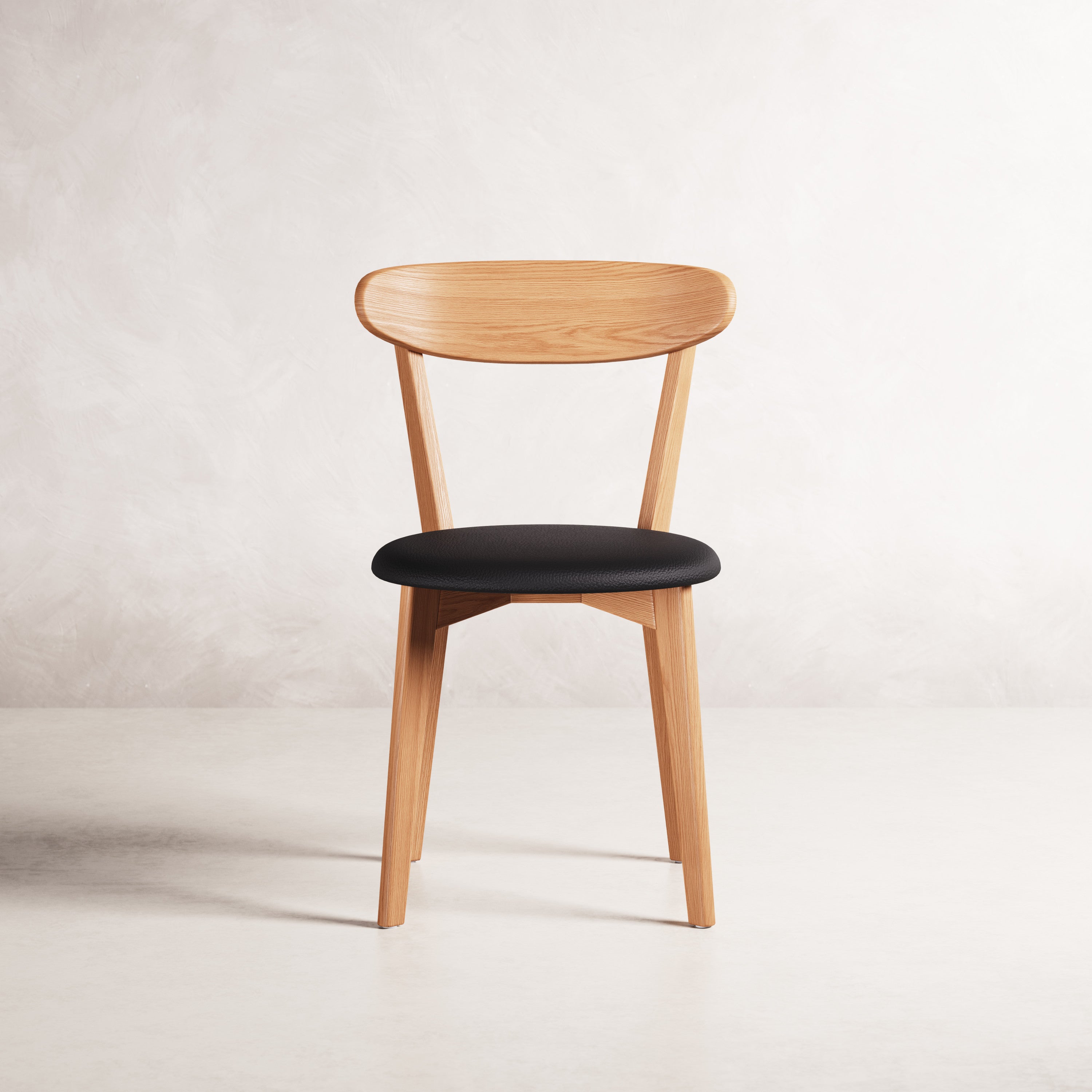 Henrik II Dining Chair - Solid American Walnut with Black Leather
