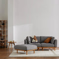 Anika Modular Sofa 2-Seater Chaise Steel Gray Fabric Solid American Oak