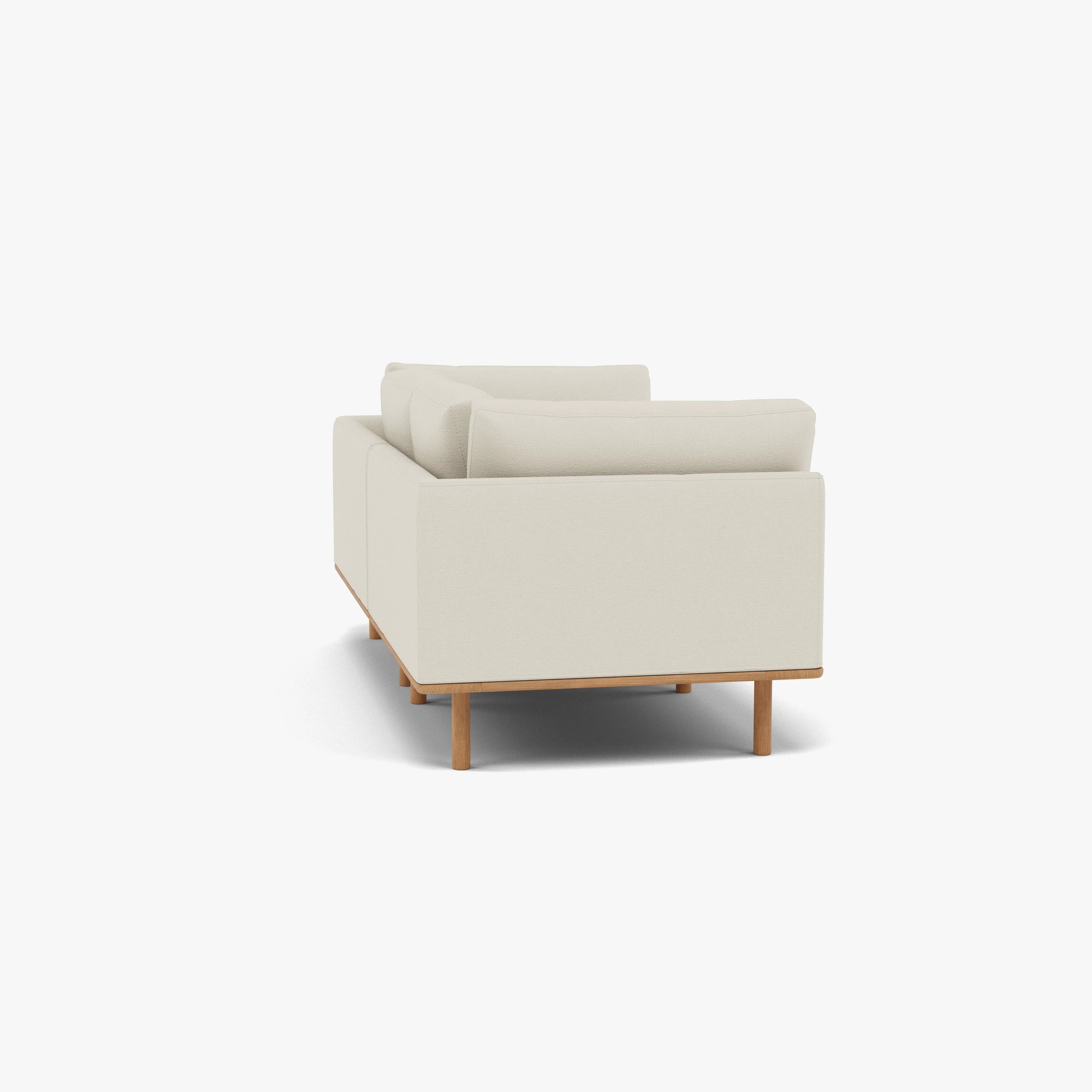 Anika Modular Sofa 2-Seater Bone White Fabric Solid American Oak