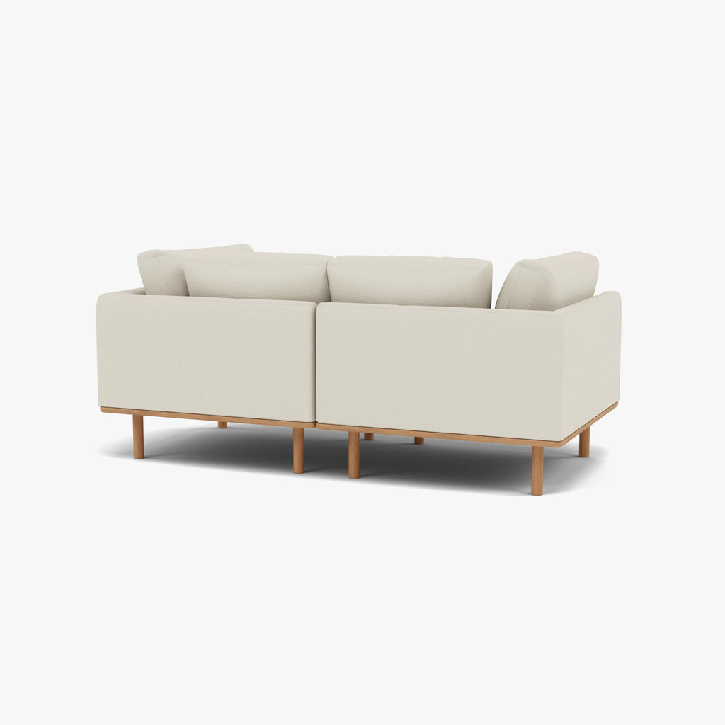 Anika Modular Sofa 2-Seater Bone White Fabric Solid American Oak
