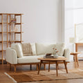 Anika Modular Sofa 2-Seater Bone White Fabric Solid American Oak