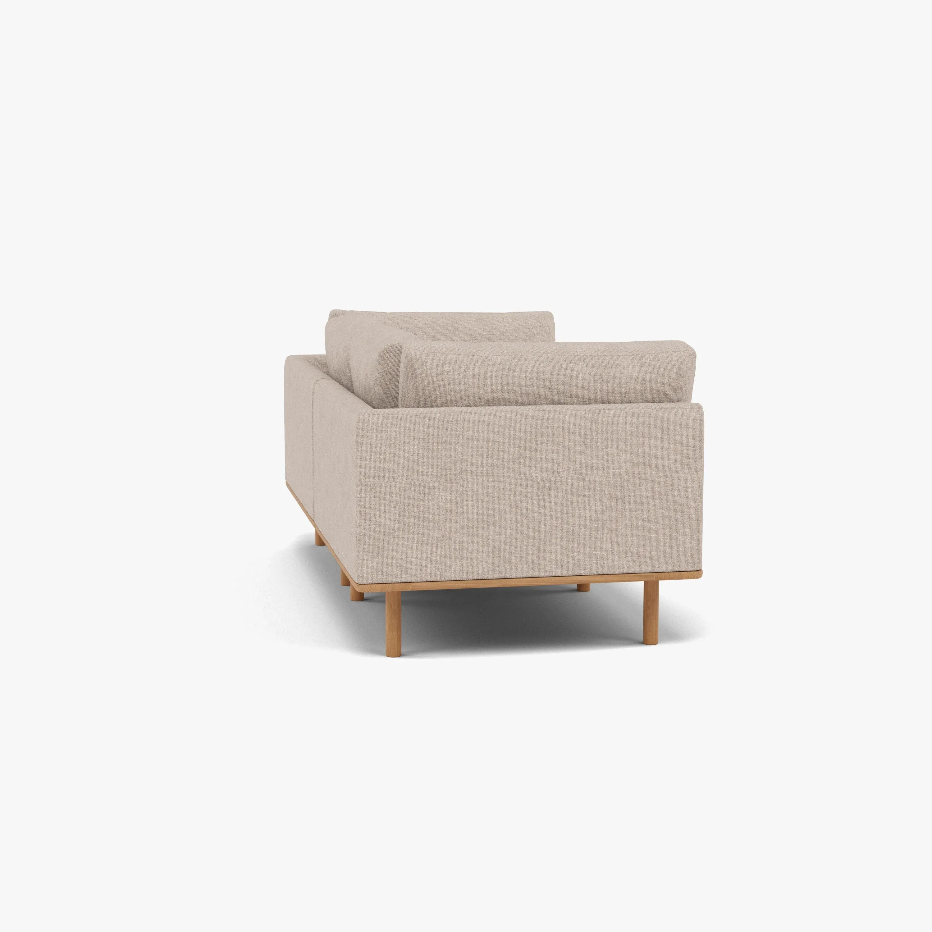 Anika Modular Sofa 2-Seater Ivory Beige Fabric Solid American Oak