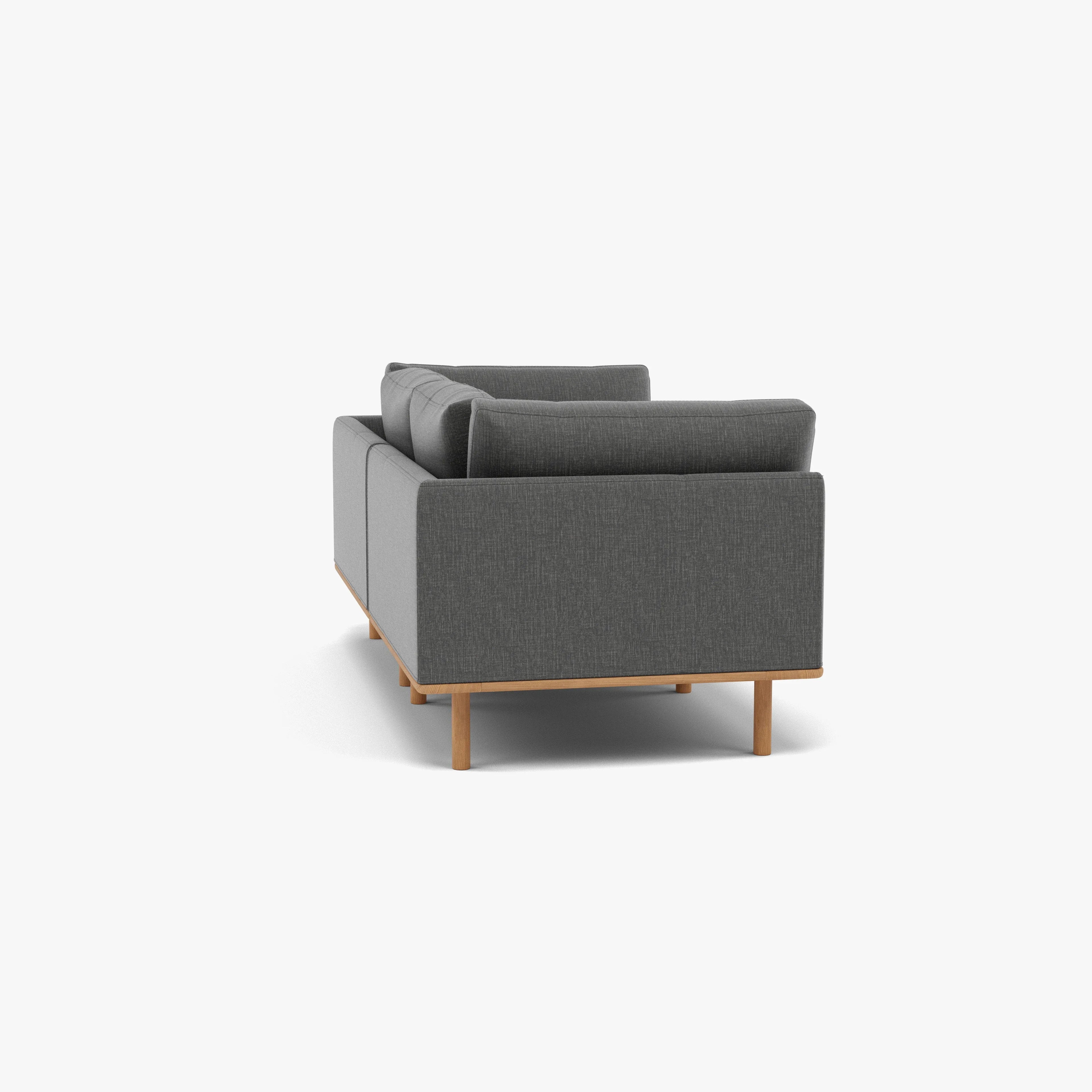 Anika Modular Sofa 2-Seater Steel Gray Fabric Solid American Oak