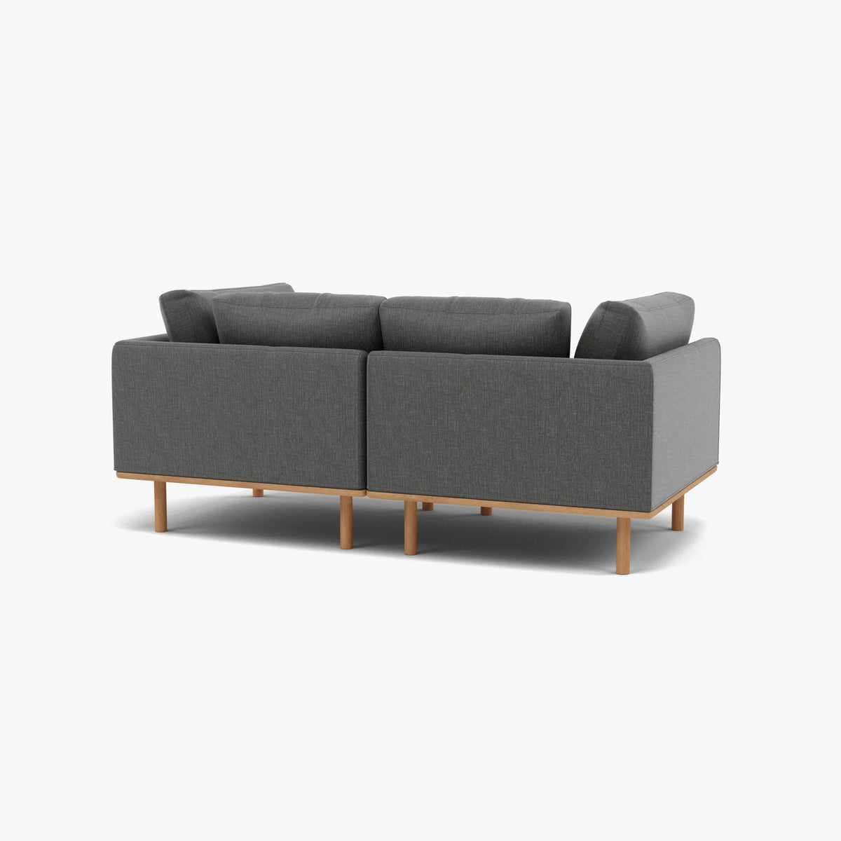 Anika Modular Sofa 2-Seater Steel Gray Fabric Solid American Oak