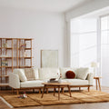Anika Modular Sofa 3-Seater Bone White Fabric Solid American Oak