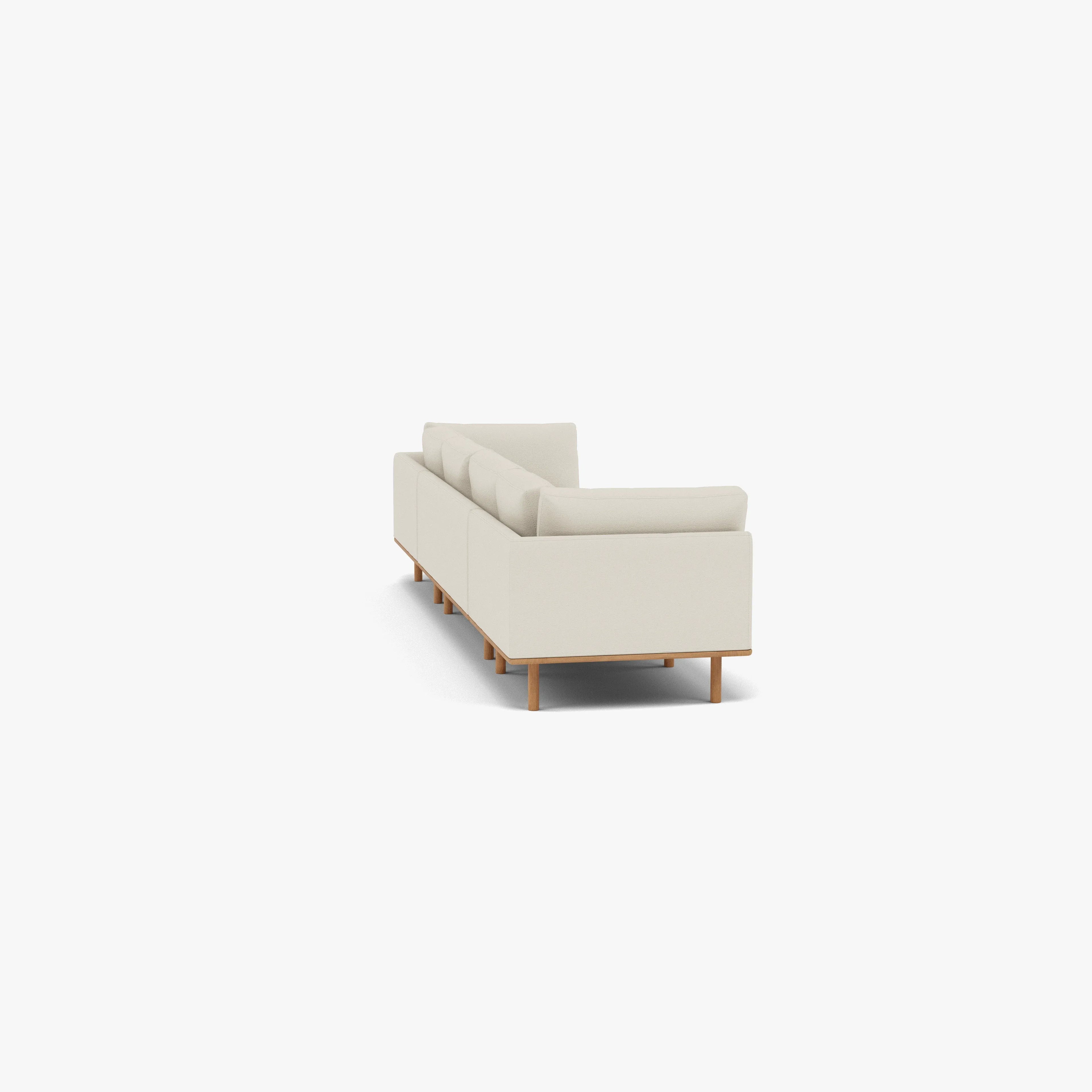 Anika Modular Sofa 4-Seater Bone White Fabric Solid American Oak