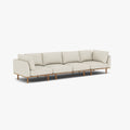 Anika Modular Sofa 4-Seater Bone White Fabric Solid American Oak