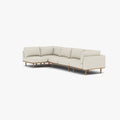 Anika Modular Sofa 5-Seater Corner Bone White Fabric Solid American Oak