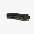 Anika Modular Sofa 5-Seater Corner Olive Green Fabric Solid American Oak