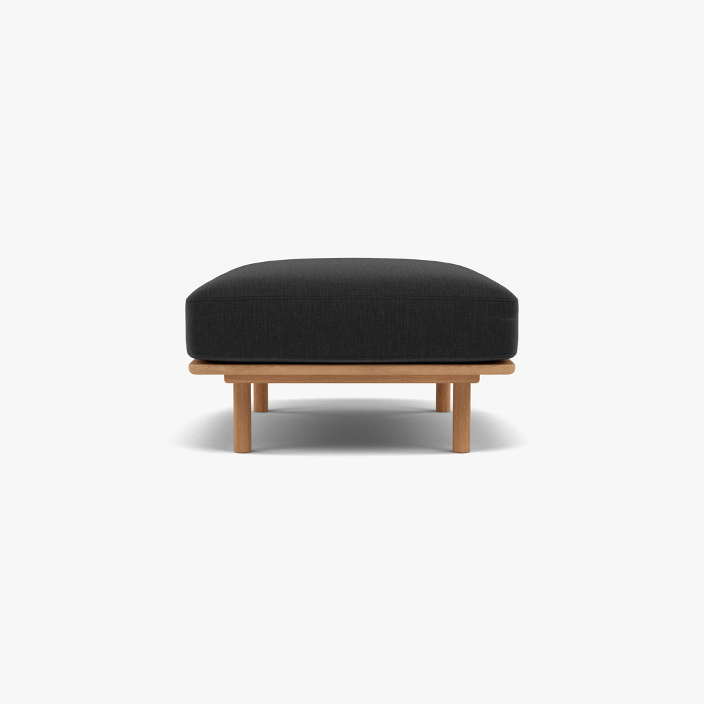 Anika Ottoman Coal Gray Fabric Solid American Oak