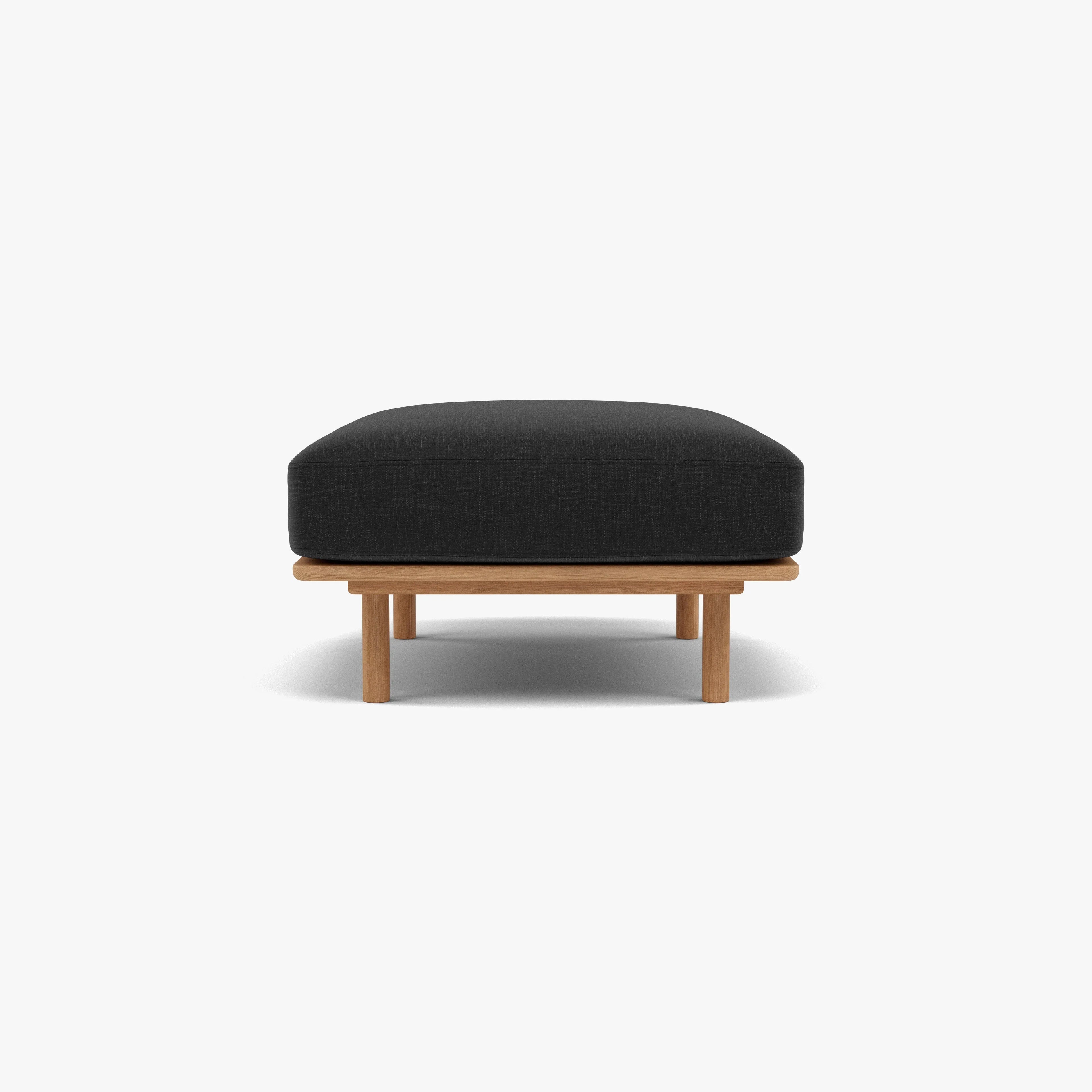 Anika Ottoman Coal Gray Fabric Solid American Oak