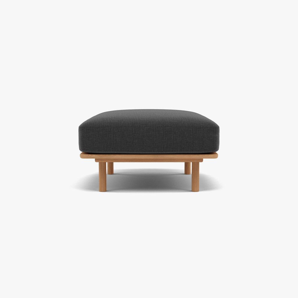 Anika Ottoman Steel Gray Fabric Solid American Oak