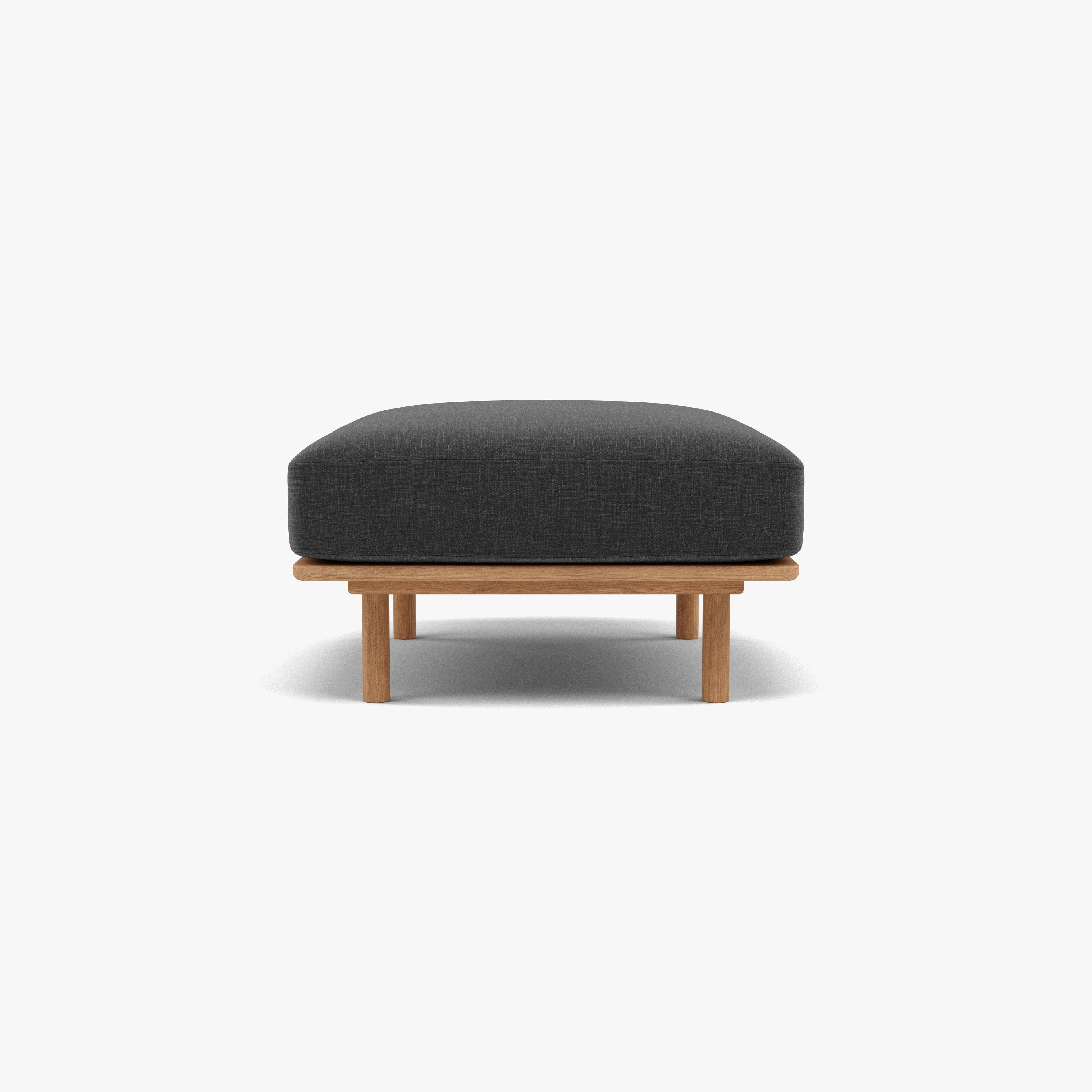 Anika Ottoman Steel Gray Fabric Solid American Oak