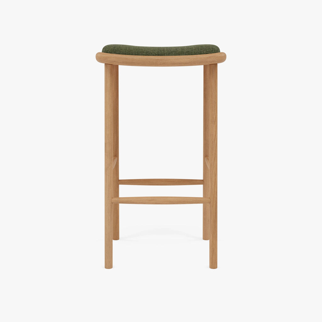 Anton Counter Stool Aloe Green Fabric Solid American Oak