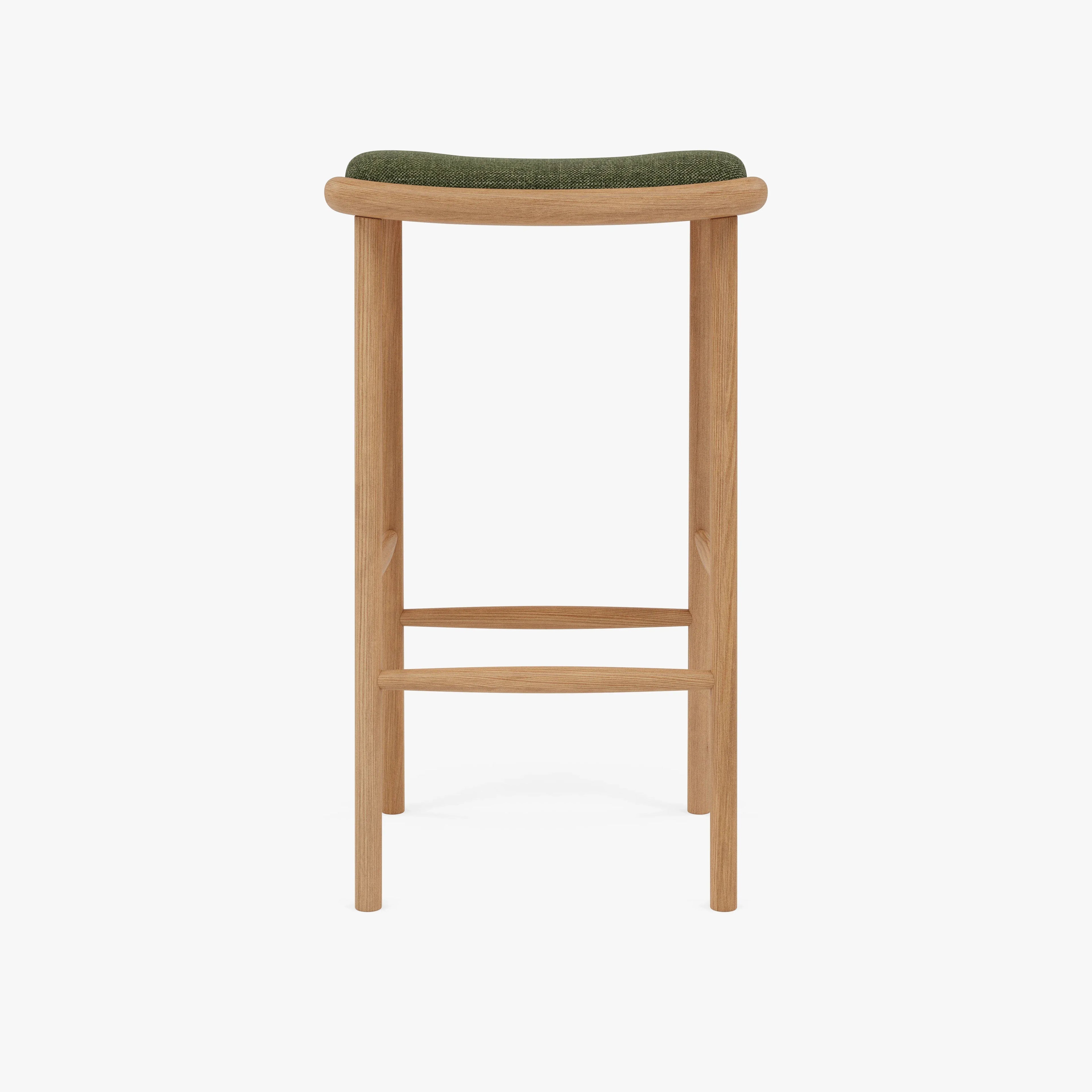 Anton Counter Stool Aloe Green Fabric Solid American Oak
