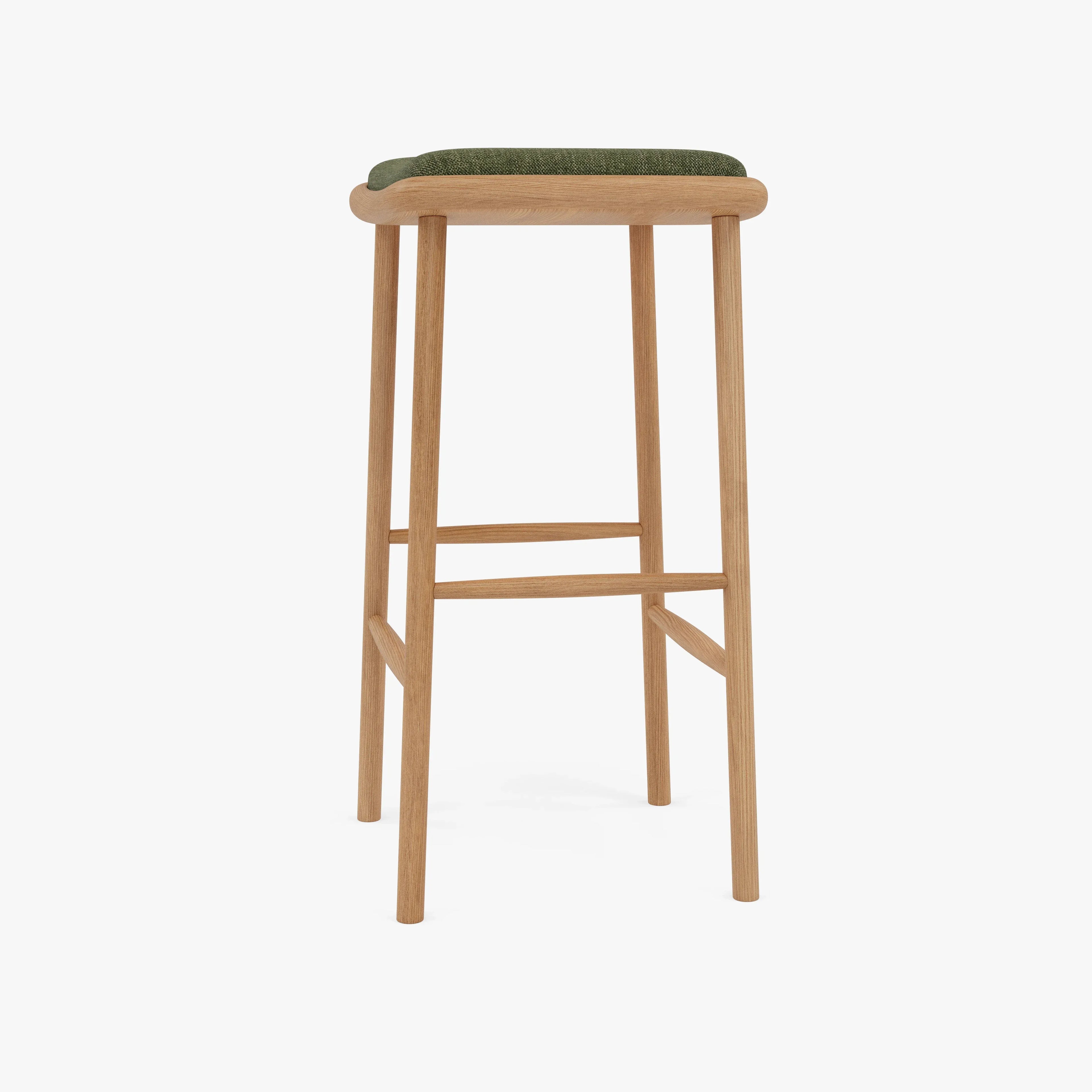 Anton Counter Stool Aloe Green Fabric Solid American Oak