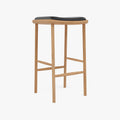 Anton Counter Stool Black Leather Solid American Oak