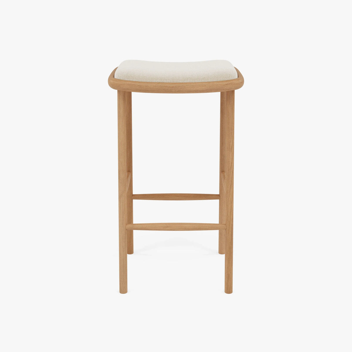 Anton Counter Stool Oatmeal Beige Fabric Solid American Oak