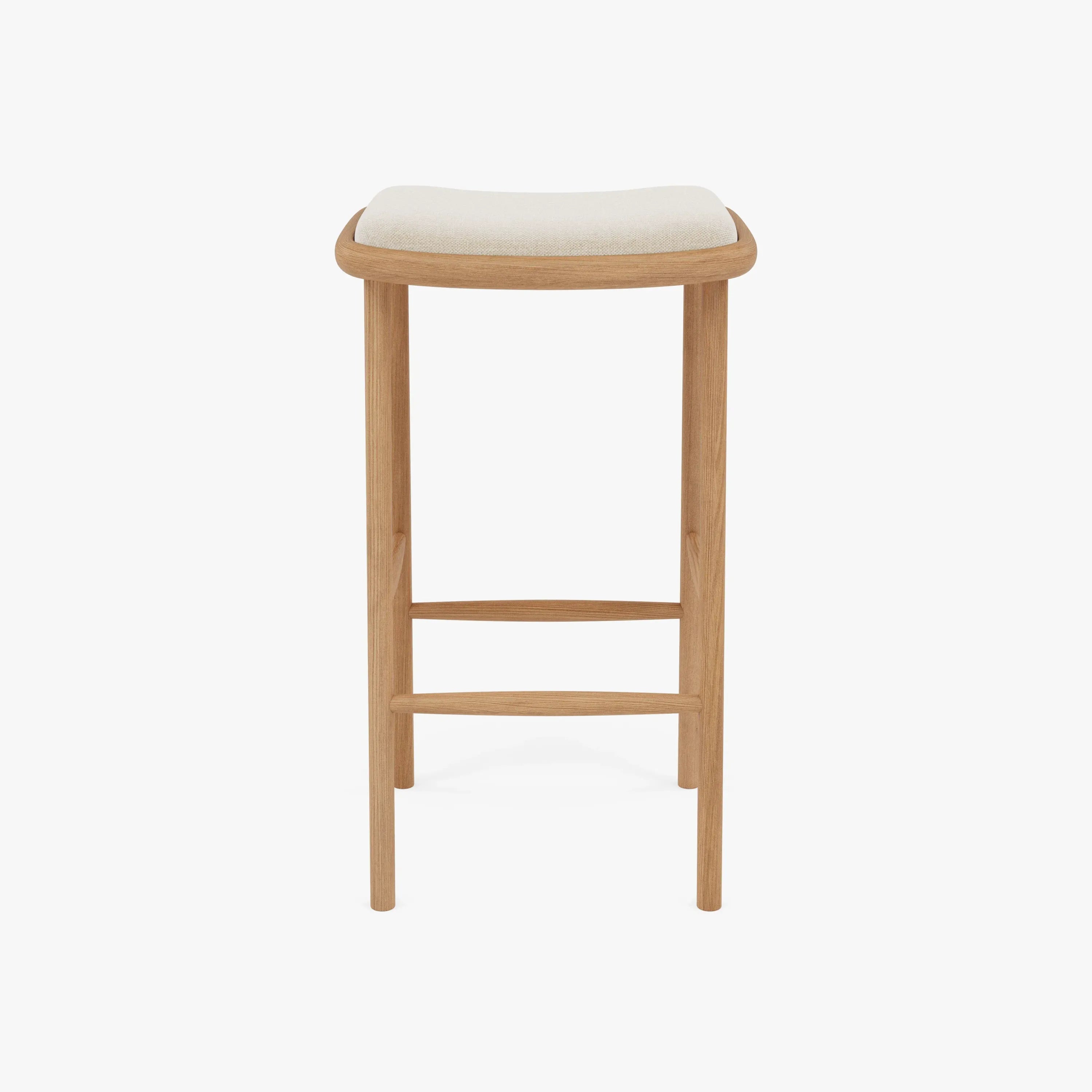 Anton Counter Stool Oatmeal Beige Fabric Solid American Oak