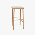 Anton Counter Stool Oatmeal Beige Fabric Solid American Oak