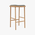 Anton Counter Stool Pewter Gray Fabric Solid American Oak