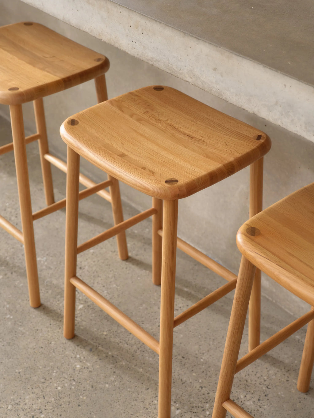 Anton Counter Stool Solid Seat Solid American Oak