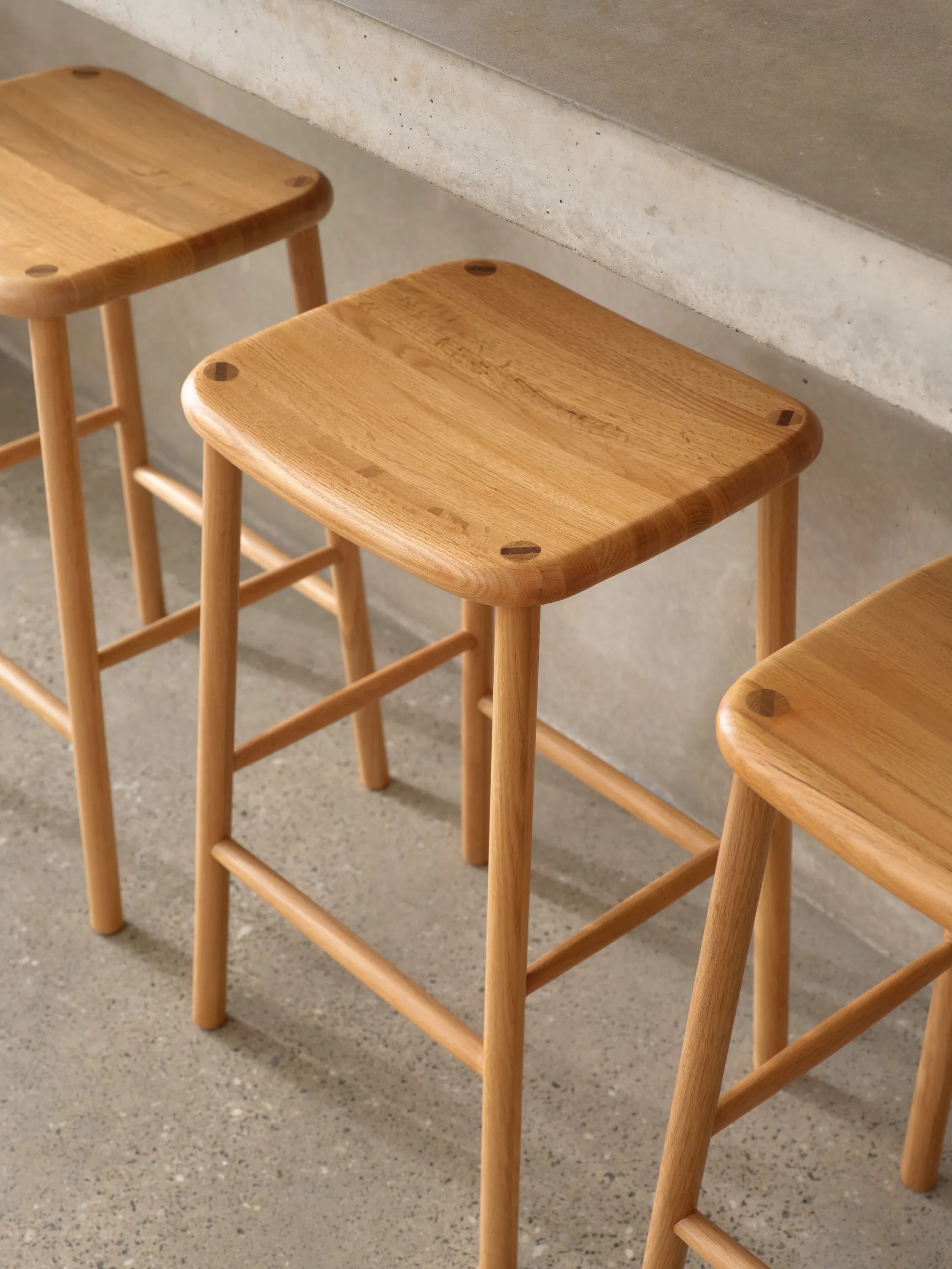 Anton Counter Stool Solid Seat Solid American Oak