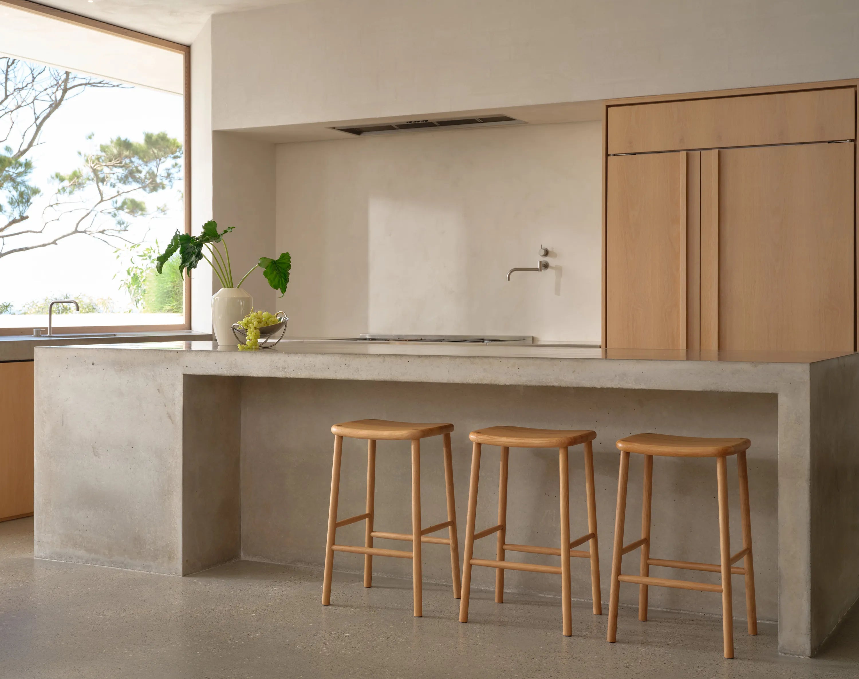 Anton Counter Stool Solid Seat Solid American Oak