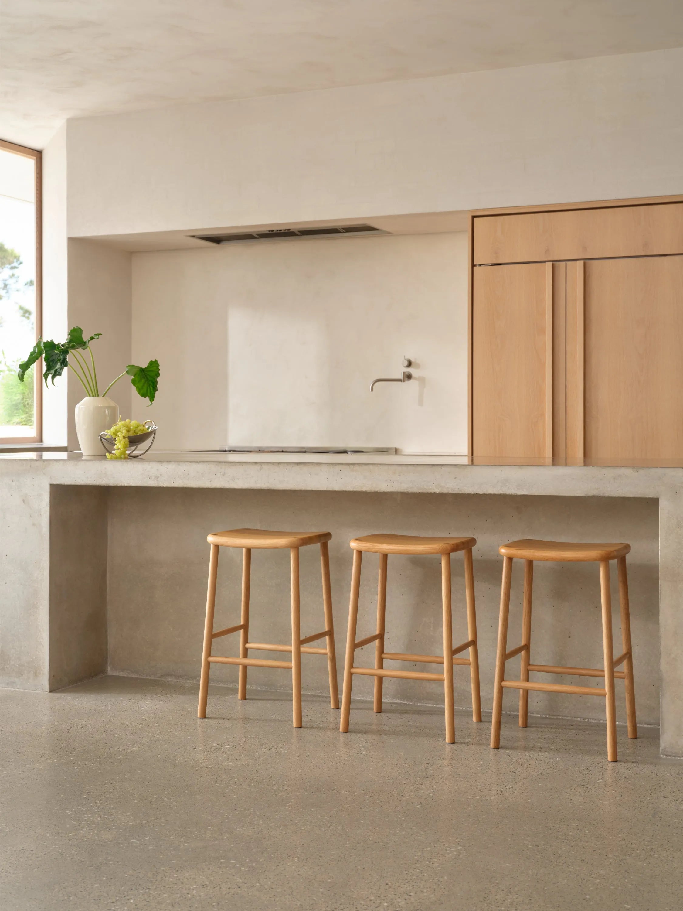 Anton Counter Stool Solid Seat Solid American Oak