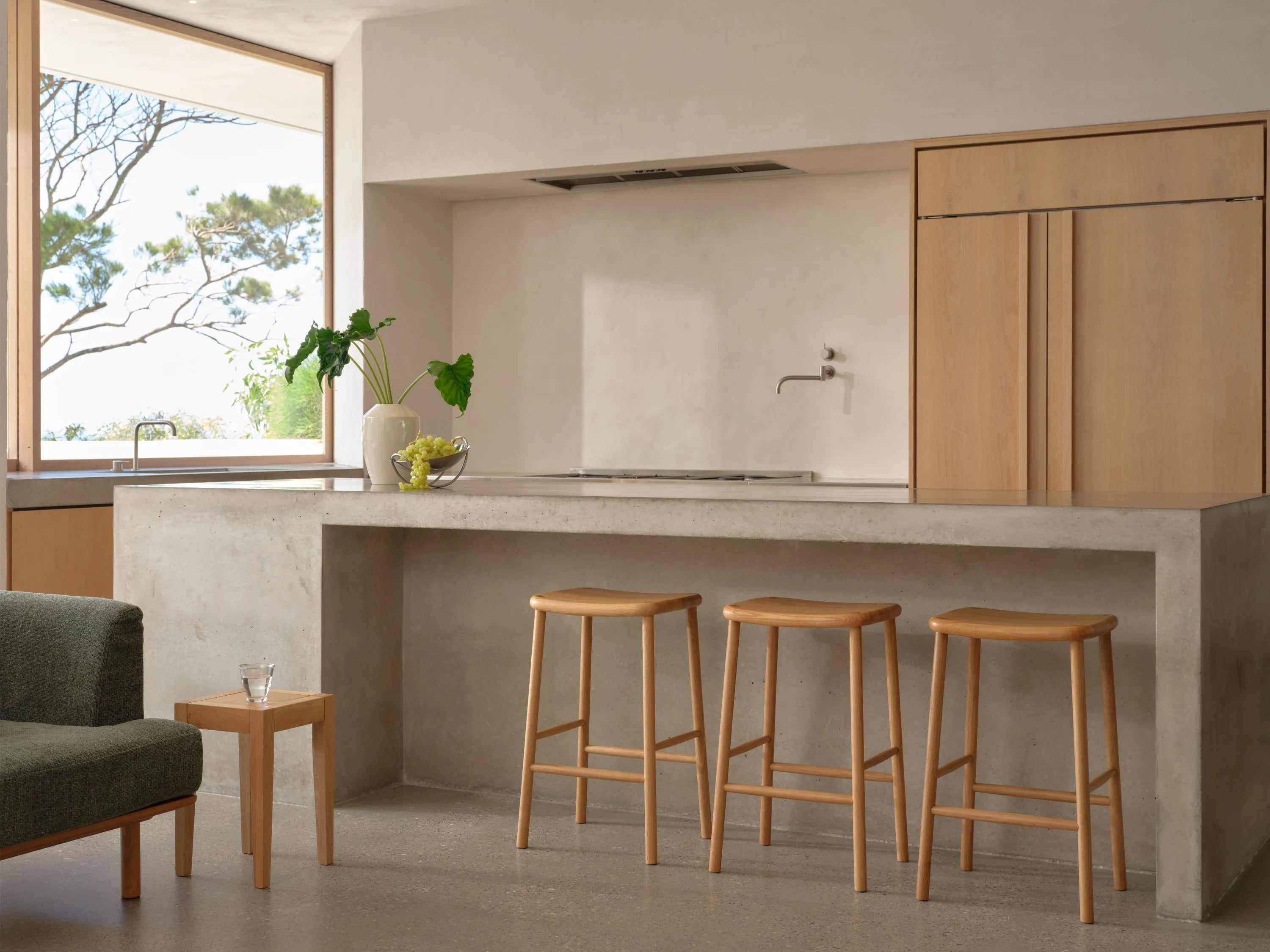 Anton Counter Stool Solid Seat Solid American Oak