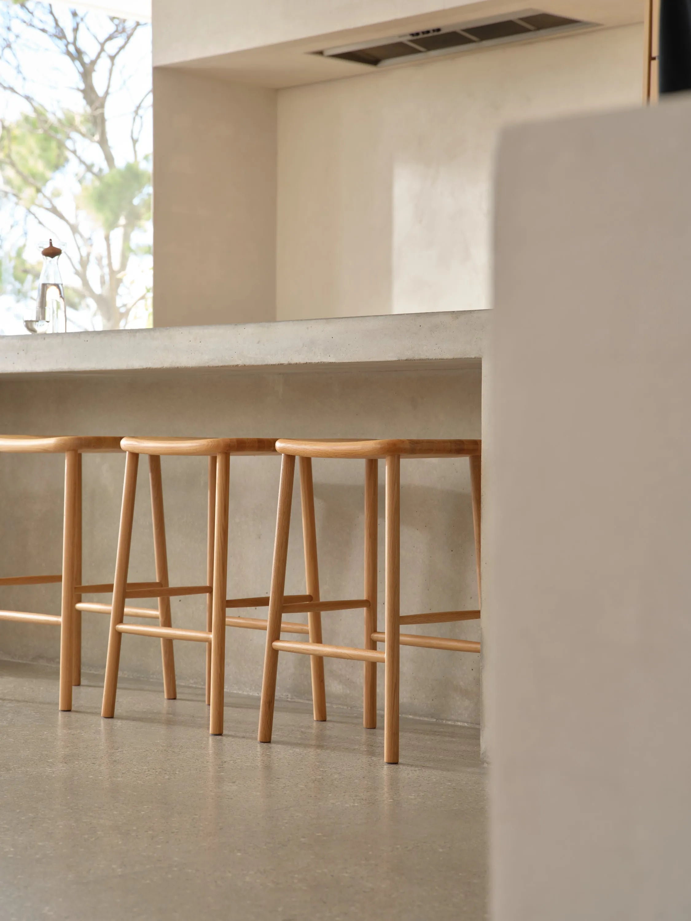 Anton Counter Stool Solid Seat Solid American Oak