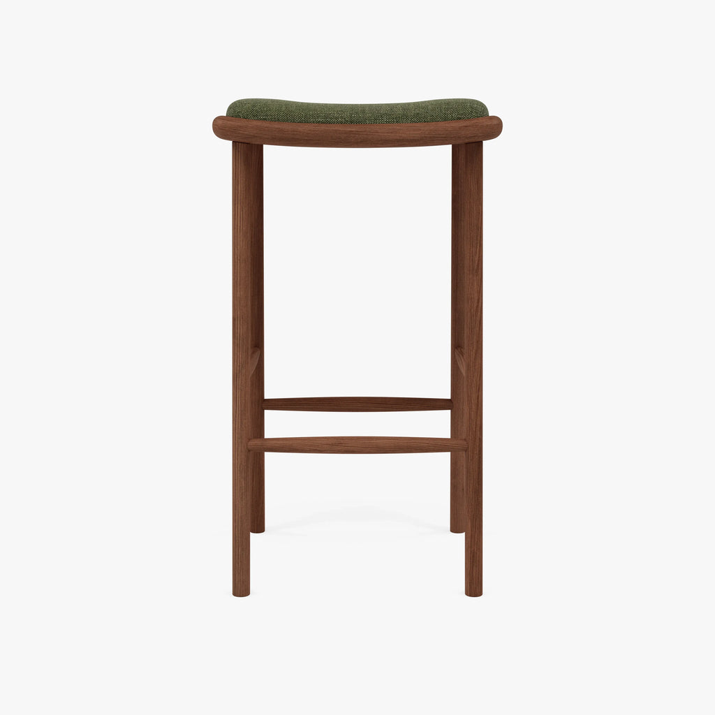 Anton Counter Stool Aloe Green Fabric Solid American Walnut