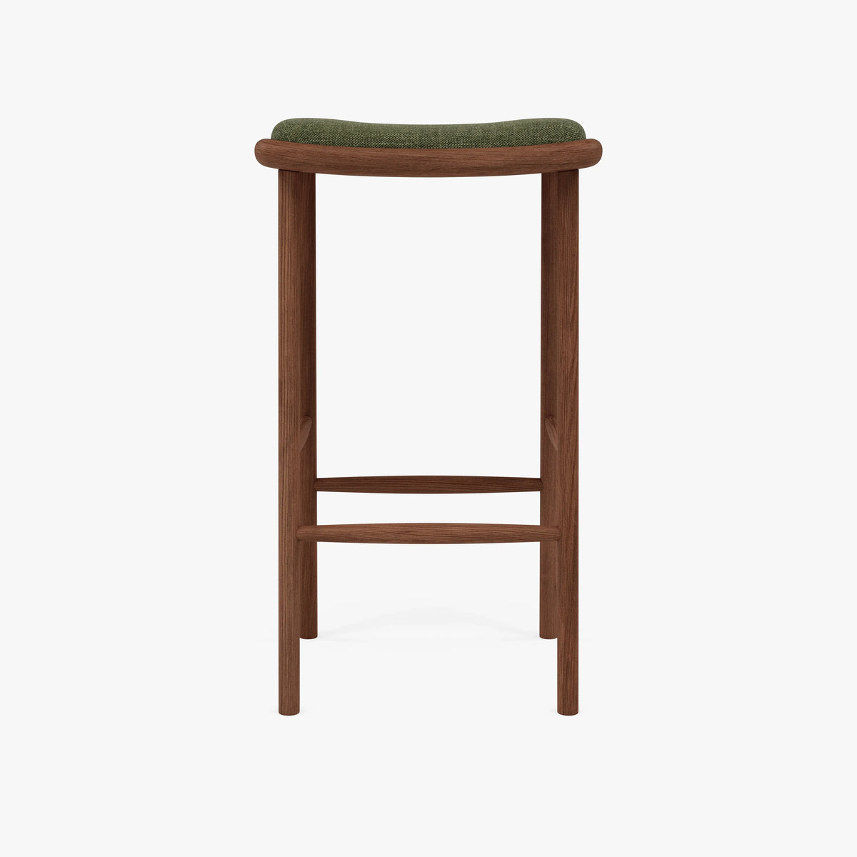 Anton Counter Stool Aloe Green Fabric Solid American Walnut