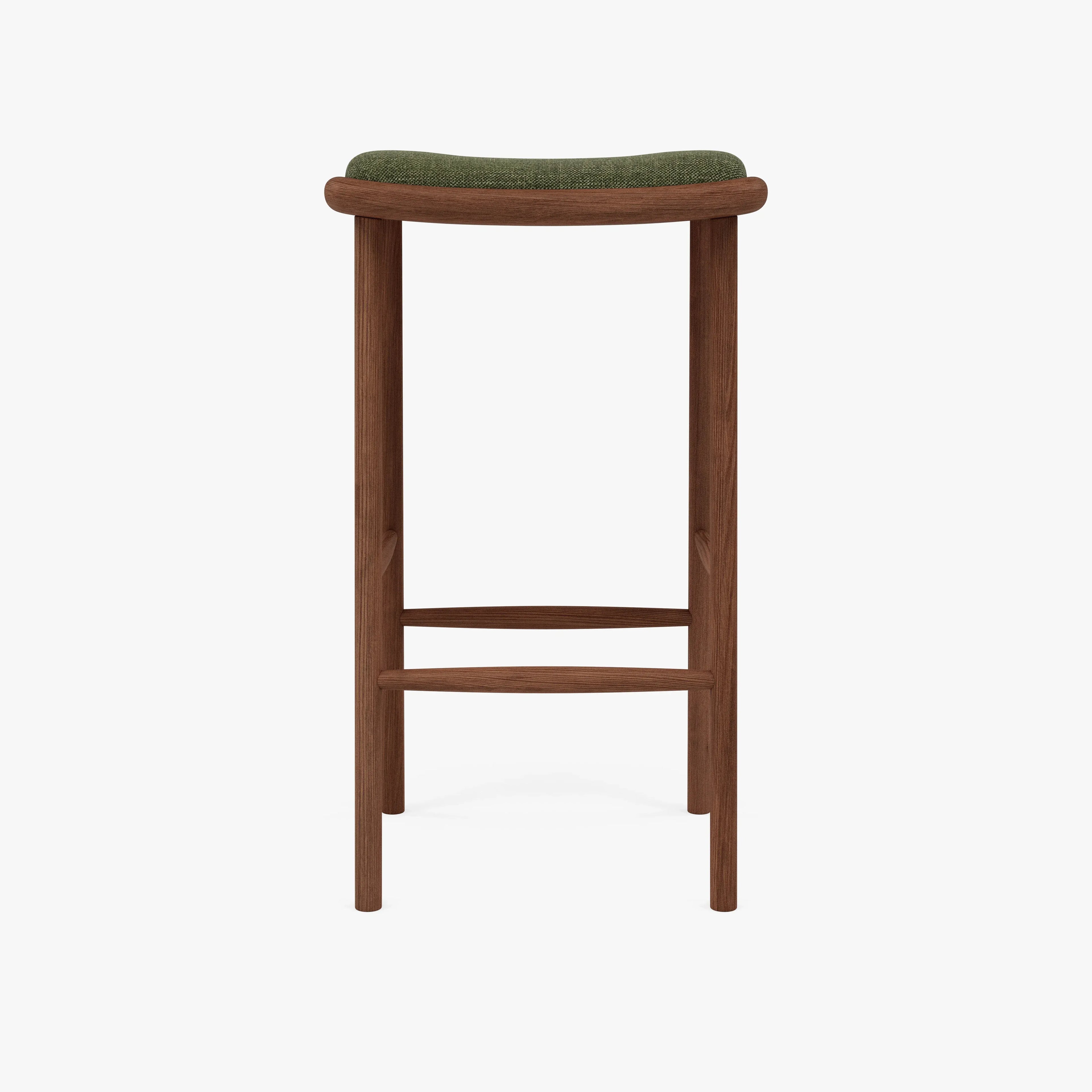 Anton Counter Stool Aloe Green Fabric Solid American Walnut