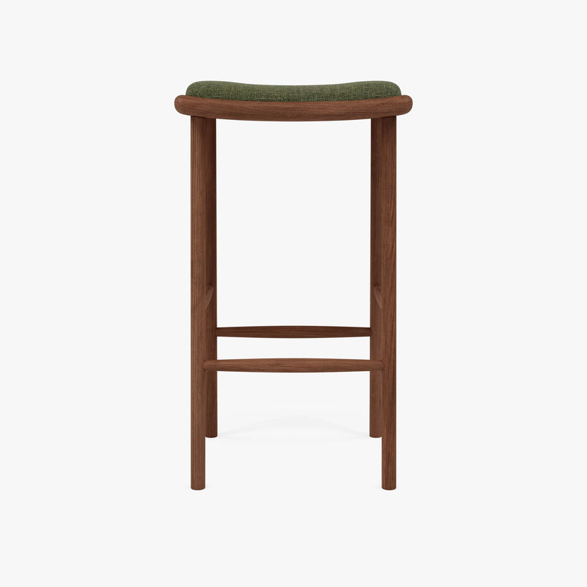 Anton Counter Stool Aloe Green Fabric Solid American Walnut