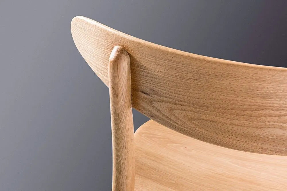 Magnus Dining Chair Black Leather Solid American Oak