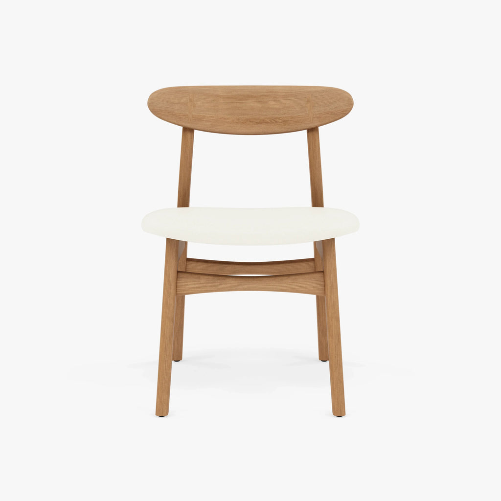 Magnus Dining Chair Cream Leather Solid American Oak